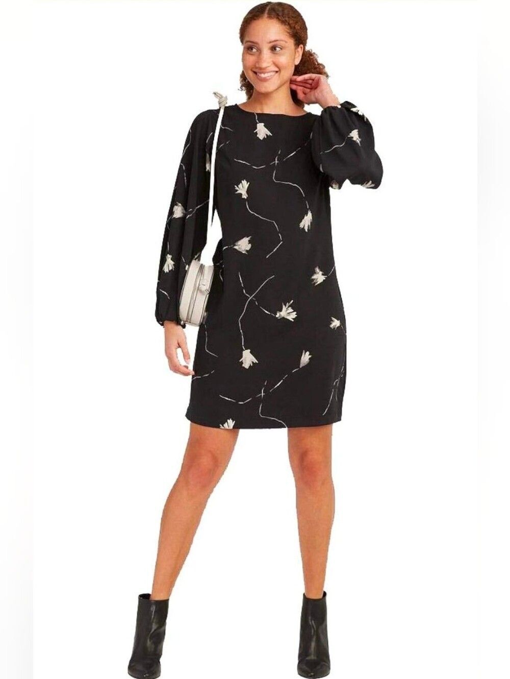 A New Day 2X XXL Black Floral Dress O-2433